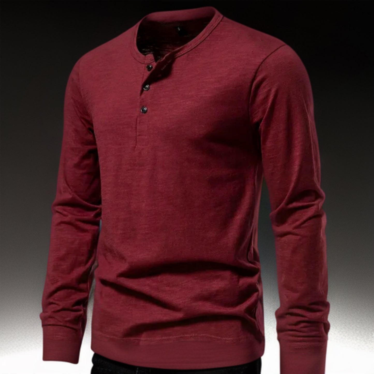 Mens Long Sleeve Henley T-shirt