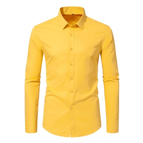 DELCARINO Men's Long Sleeve Slim Fit Button Up Dress Shirt