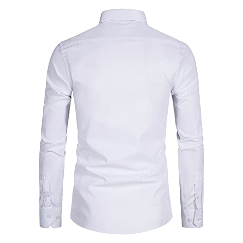 DELCARINO Men's Long Sleeve Slim Fit Button Up Dress Shirt