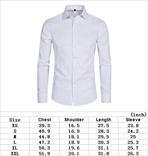 DELCARINO Men's Long Sleeve Slim Fit Button Up Dress Shirt