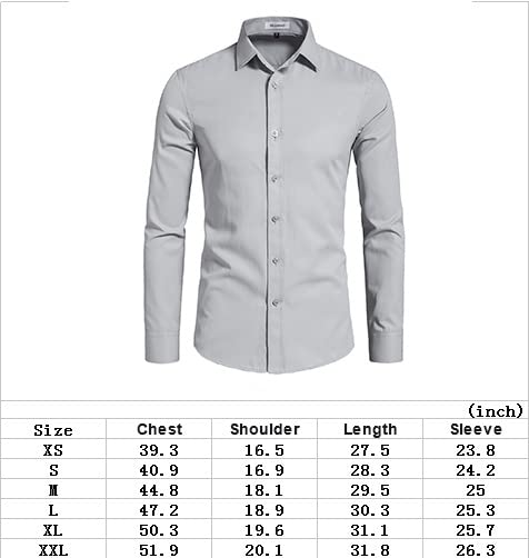 DELCARINO Men's Long Sleeve Slim Fit Button Up Dress Shirt