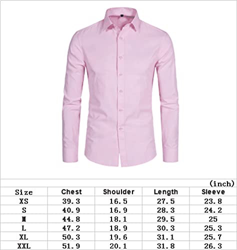 DELCARINO Men's Long Sleeve Slim Fit Button Up Dress Shirt