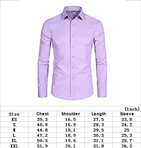 DELCARINO Men's Long Sleeve Slim Fit Button Up Dress Shirt