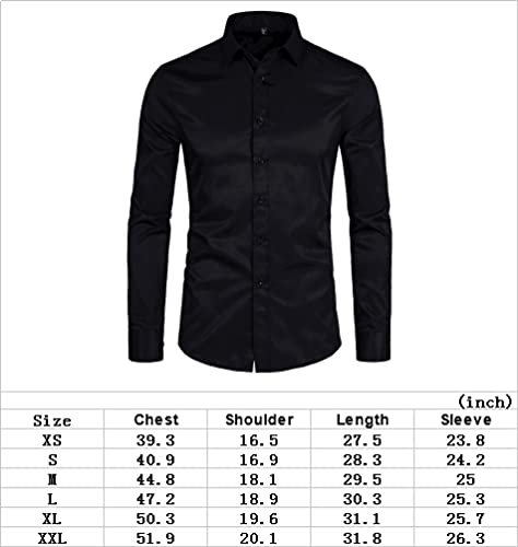 DELCARINO Men's Long Sleeve Slim Fit Button Up Dress Shirt