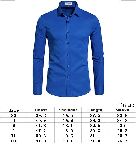 DELCARINO Men's Long Sleeve Slim Fit Button Up Dress Shirt