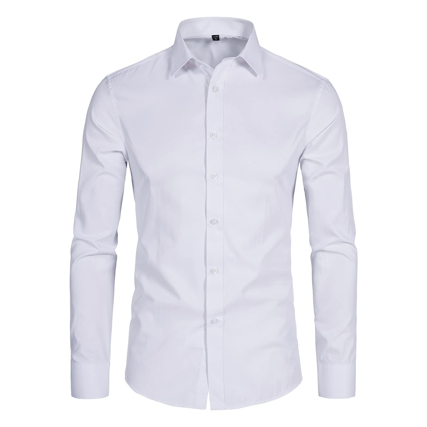 DELCARINO Men's Long Sleeve Slim Fit Button Up Dress Shirt