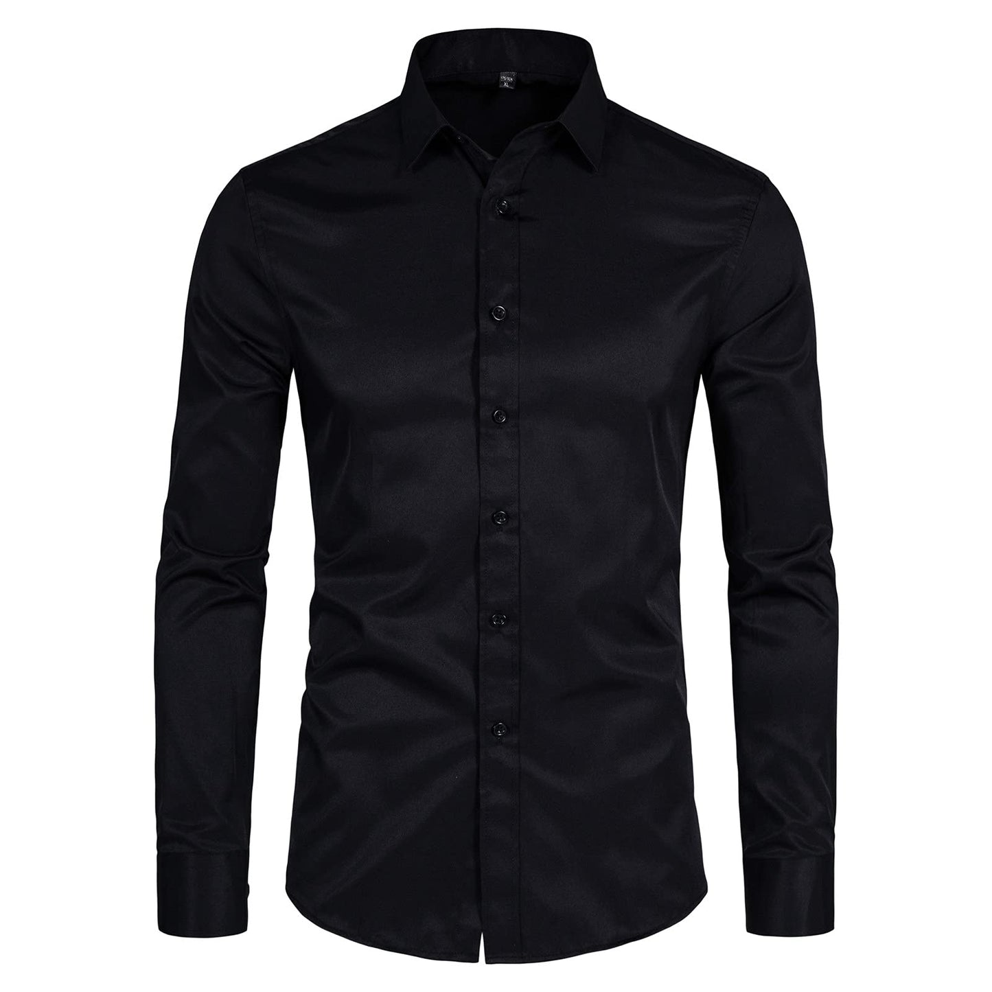 DELCARINO Men's Long Sleeve Slim Fit Button Up Dress Shirt