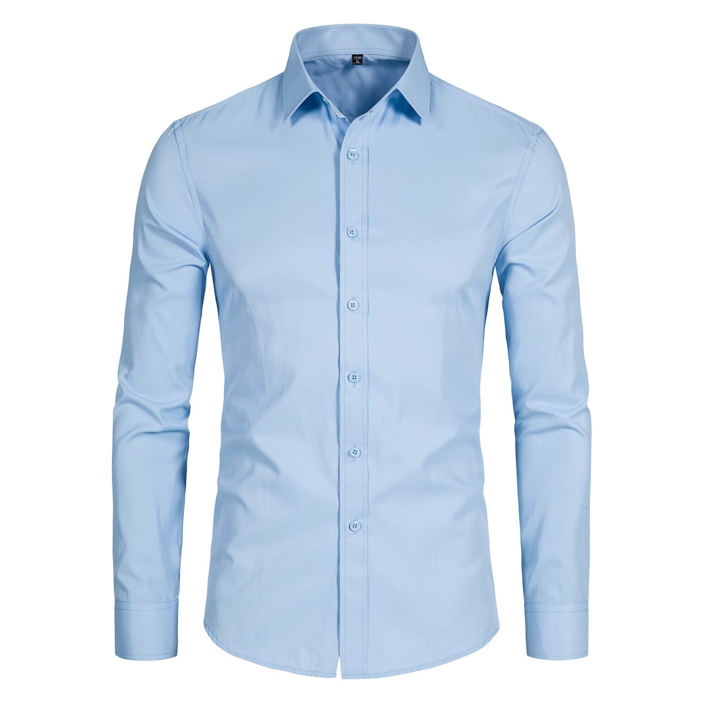 DELCARINO Men's Long Sleeve Slim Fit Button Up Dress Shirt